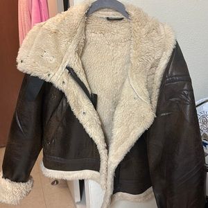 Leather brown jacket